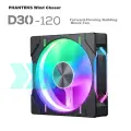 PHANTEKS D30 Building Block Version Forward 12cm Case Water Cooling Radiator ARGB Temperature Control Fan (30mm Thick/7 Blades High Air Pressure/Wireless Cable Connection/Single Package/Black)