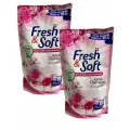 Гель для стирки всех типов тканей LION Fresh&Soft концентрированный, 2 шт по 400 мл мягкая упаковка