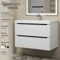 Тумба под раковину для ванной подвесная Uperwood Tanos 80х45х50 см, белая/графит
