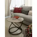 Столик журнальный круглый. Лофт. Бежевый/черный.