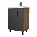 Тумба под раковину без столешницы Айсберг Марта Bazis 60 напольная, графит, дуб вотан