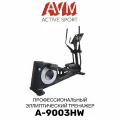 Профессиональный эллиптический тренажер AVM A-9003HW чёрный, для дома и зала, до 200 кг, с 15-ти дюймовым сенсорным экраном, длина шага 55 см