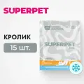Влажный корм SUPERPET для кошек, замороженный, кролик, фарш, 100г * 15 шт