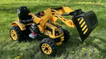 Детский электромобиль Jiajia JS328, трактор, желтый, с ковшом, с MP3, до 5км/ч, 30кг
