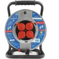 Удлинитель на металлической катушке Power Cube IP44, 16А, 50м, резина, 3x1,5мм2, 4 розетки с заземлением, PC44703