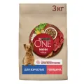 Сухой корм Purina ONE® мини для взрослых собак мелких пород с говядиной и с рисом, 3 кг