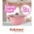 Кастрюля антипригарная литая 2,0л со стеклянной крышкой Trendy style rose ТМ KUKMARA