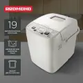 Хлебопечь Redmond RBM-1908 с функцией мультиварки, 450 Вт, 2 л, 19 автопрограмм + ручной режим, выбор цвета корочки, отложенный старт, керамическое покрытие чаши, белый