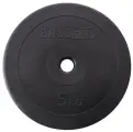 Диск пластиковый BASEFIT BB-203 5 кг, d=26 мм, черный, УТ-00019755