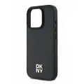 DKNY для iPhone 16 Pro Max чехол PU Repeat Stack metal logo Hard Black (MagSafe)