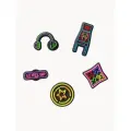 Джиббитс Crocs Level Up Gamer 5 Pack черный; желтый; розовый 100% полимер 10018199