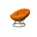 Кресло папасан без ротанга серое, оранжевая