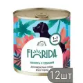 FLORIDA Консервы для собак Лосось с грушей, Влажный корм, 12 штук по 240 г