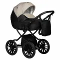 Коляска 2-в-1 Indigo MIO Eco Plus 14 (04 черная кожа+св. бежевая кожа)