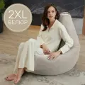 Кресло-мешок груша Laavi Home, размер ХXL, мебельный велюр, латте