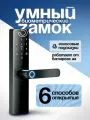 Умный замок Tuya, беспроводной, Wi-Fi, нержавеющая сталь, черный