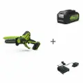 Пила цепная аккумуляторная GREENWORKS G24MCS10 24V, 10см, АКБ 4Ач и ЗУ. мини