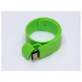 Флешка в виде браслета (128 Гб / GB USB 2.0 Зеленый/Green SS001 Именной логотип)