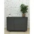 Комод Легенда 4 ящика, + 1 дверь ШхГхВ: 120х45x90 см, цвет: графит