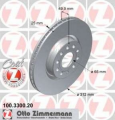 Тормозной диск Zimmermann 100.3300.20 Vag: JZW615301H 1K0615301AA 561615301 5C0615301B Audi A1 (8x1 8xk 8xf). Audi A1