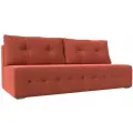 Прямой Диван Лондон, Вельвет, Оранжевый, Ящик для белья,195х90х80 см
