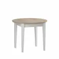 Стол обеденный круглый раздвижной форест/сканди 90x90x76 см из массива сосны, белый воск/антик