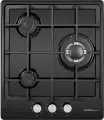 Газовая варочная панель HOMSAIR HGE433TGCBK, 3 конфорки, эмалированная сталь, черный