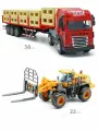Фура Тягач красная с паллетами и погрузчиком- свет и звук- инерционный механизм
