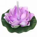 Искусственное растение КНР Кувшинка, водоплавающее фиолетовое, диаметр 10 см, с подсветкой
