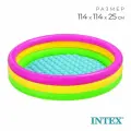 Бассейн надувной Радуга с надувным дном 114х25 см, от 2 лет, 57412NP