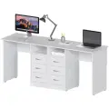 Стол письменный Хит-35, Ширина 200 см, Глубина 50 см, Высота 75 см, цвет: Белый