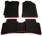 Автомобильные коврики ЕВА EvaTeka в салон для PEUGEOT 207(пежо 207),5-ти дверный хэтчбек,2006-2012 г. в, с 3Д лапой, черные соты с красным кантом