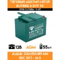 Тяговый аккумулятор RuTrike 6-EVF-55 (12V55A/H C3)