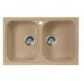 Кухонная мойка AquaGranitEx песочная M-15 две чаши/302