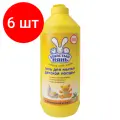 Комплект 6 шт, Средство для мытья посуды 500 мл, ушастый нянь Ромашка и алоэ, гель, 6058