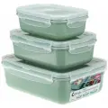IDEA (М-Пластика) Набор контейнеров Фреш М 1426, 15.5x21 см, фисташковый/ прозрачный, 3 шт.