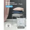 Комплект декоративных наволочек с молнией 45х45 ARABICA 4 шт, велюр