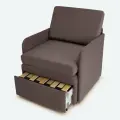 Кресло-кровать Миник 3в1: кресло, кровать, кушетка. 71х87х74 см, с ящиком, с подлокотниками, выкатной механизм, велюр Dream Chocolate