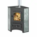Печь-Камин везувий ПК-01 (220) угловой талькохлорит с конфоркой 9 кВт (150 м3) 115мм