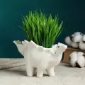 Горшок Стегозавр белый, 19х8х10см