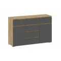 Комод для одежды Нонтон Инта, 150.2x46x95,8 см, Дуб золотой / Графит серый
