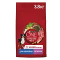 Сухой корм Purina ONE для взрослых собак средних и крупных пород, с высоким содержанием ягненка и рисом, мешок, 3,8 кг