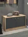 Тумба столплит Сидней СБ-2583 с закрытой секцией для хранения, кдсп Дуб дикий/Диамант серый, 80х45х35 см.