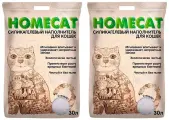 HOMECAT стандарт наполнитель силикагелевый для туалета кошек без запаха (30 + 30 л)