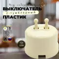 Выключатель 2-кл. (тумблерный) пластик песочн. зол. Bironi B1-232-24