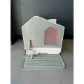 Закрытый лоток (туалет) для кошек 43.7x40.2x45.2 см, выдвижной поддон, коврик, совок, место для фильтра, розовый