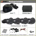 Профессиональный комплект датчиков передней парковки автомобиля, авто парктроник, система помощи при транспортных средств, зуммер, громкость сигнализации, можно регулировать, универсальный, Matte black