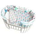 Комплект бортики в кроватку для новорожденных для мальчика и для девочки ЛамаМама, Золотой Гусь