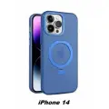 Чехол для iPhone 14 с MagSafe и кольцом подставкой, цвет синий матовый
