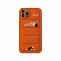 Чехол для iPhone 16 Pro Max оранжевый силиконовый дутый пуховик North Face